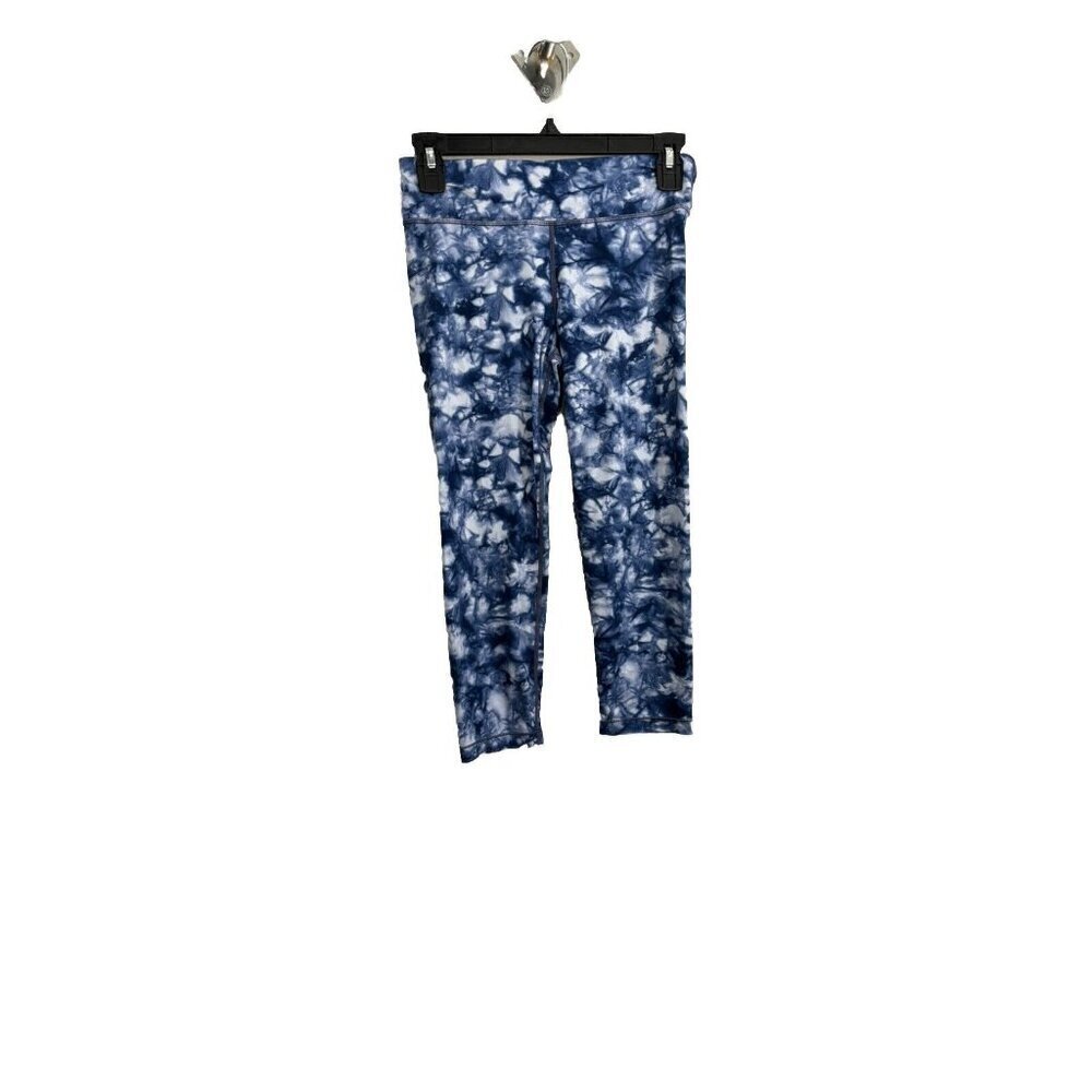 Athleta Tie Dye Blue Legging Kids XL /14 Ankle Length
